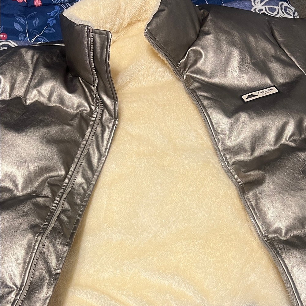 Silver Puffer Jacket - image 7